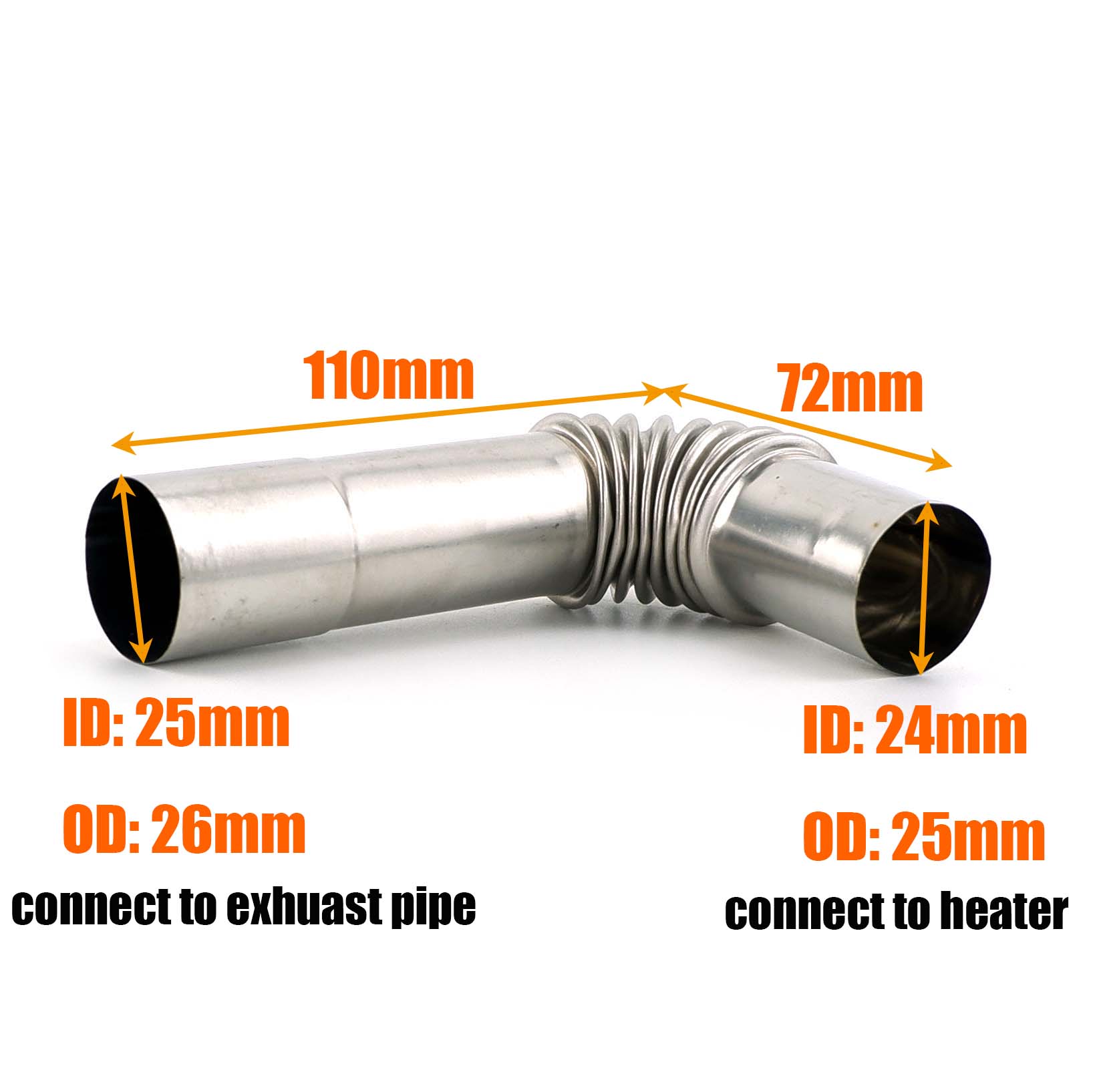 Diesel Heater Silencer Muffler - 24mm 25mm 25mm&26mm Exhaust Pipe Tube
