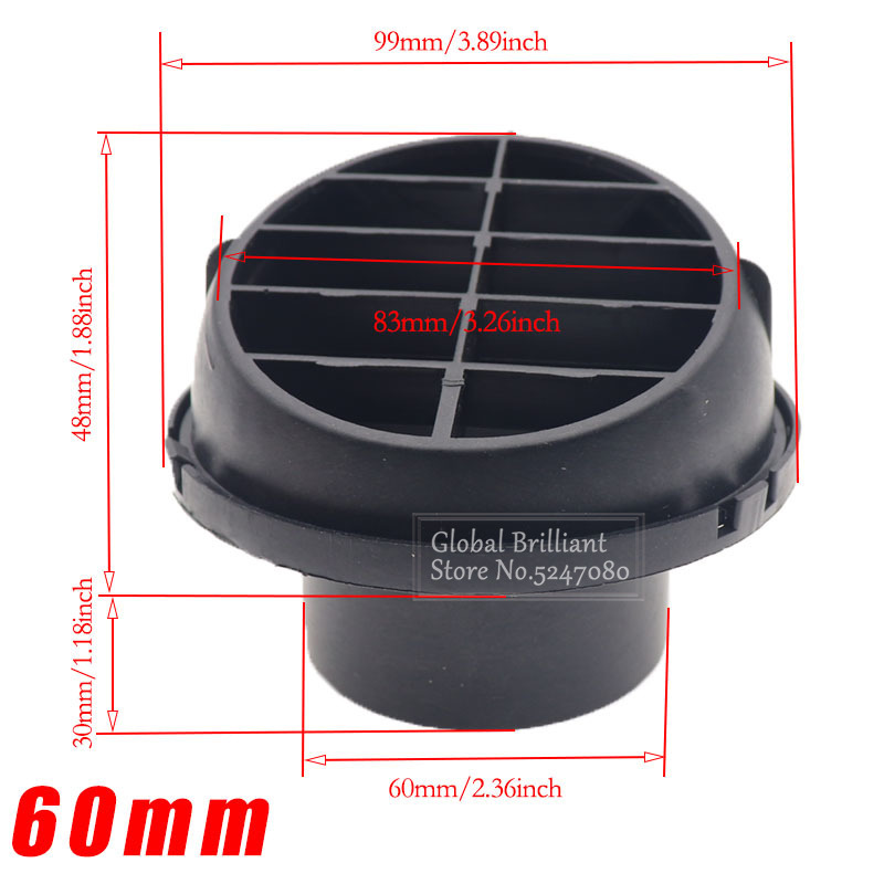 75mm 60mm 42mm Warm Heater Par - đánh giá và giá Diesel Heater Ducting Kit