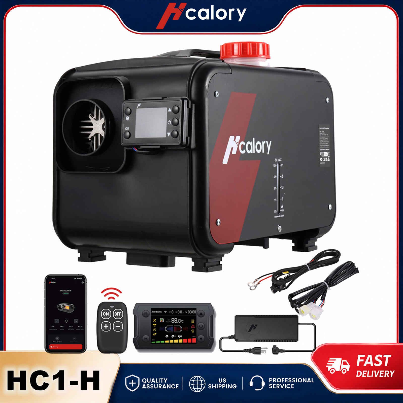Hcalory HC1-H 8KW 12V All in O - đánh giá và giá Diesel Heater 8Kw Rv Camper